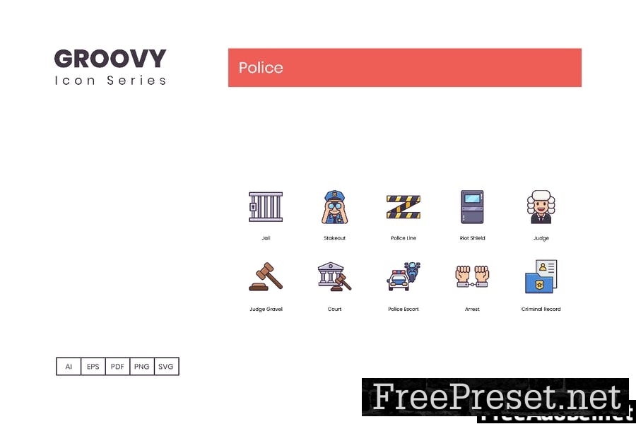 70 Police Line Icons