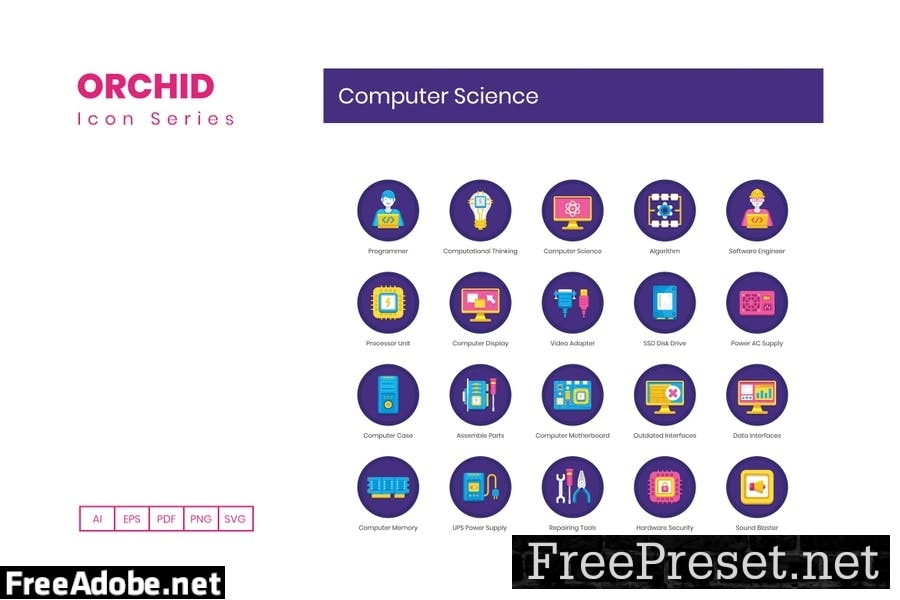 74 Computer Science Flat Icons 9CF4Z5L