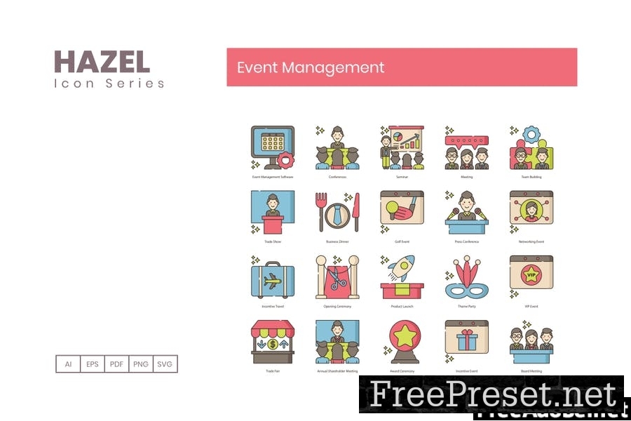 75 Event Management Line Icons