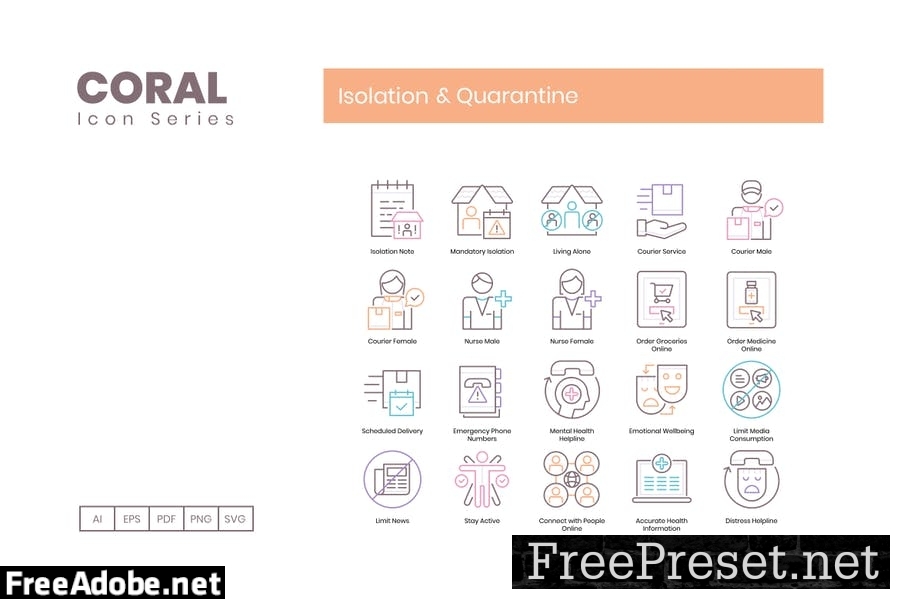 75 Isolation & Quarantine Line Icons HGGCZAE