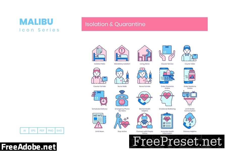 75 Isolation & Quarantine Line Icons HPQNW6T