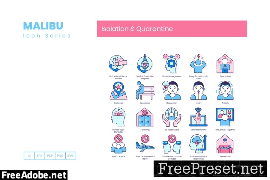 75 Isolation & Quarantine Line Icons HPQNW6T