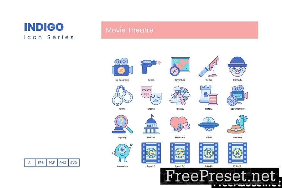 75 Movie Theater Line Icons