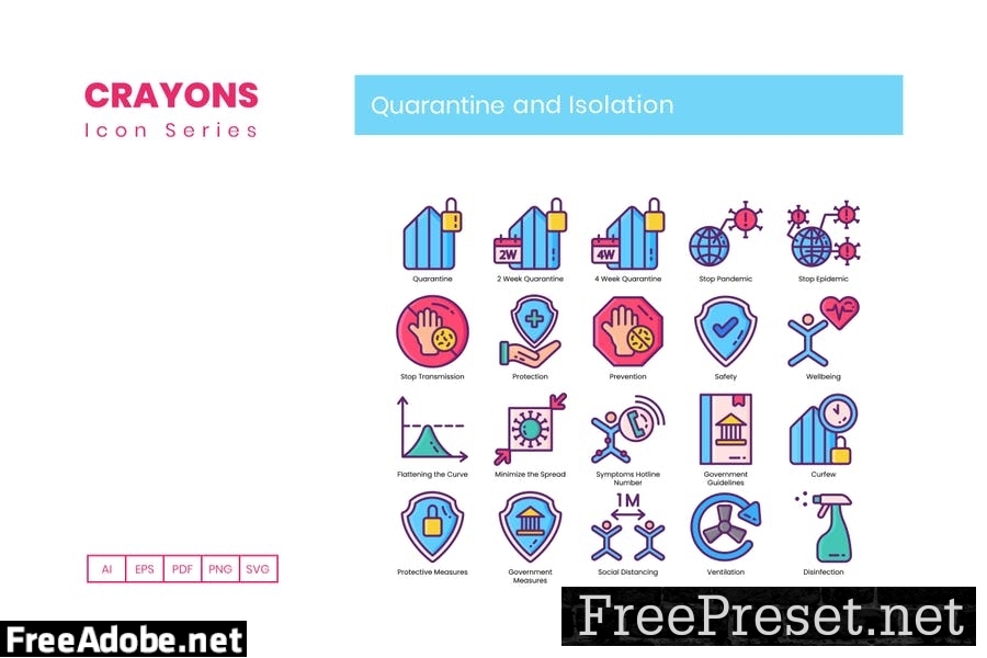 75 Quarantine and Isolation Line Icons NF2MGJS