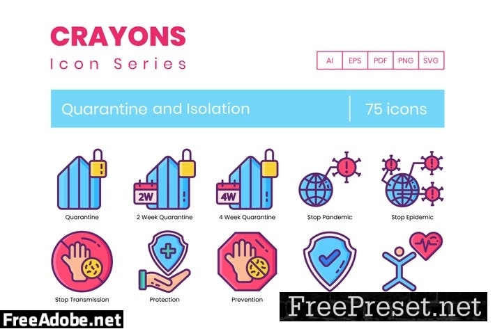 75 Quarantine and Isolation Line Icons NF2MGJS