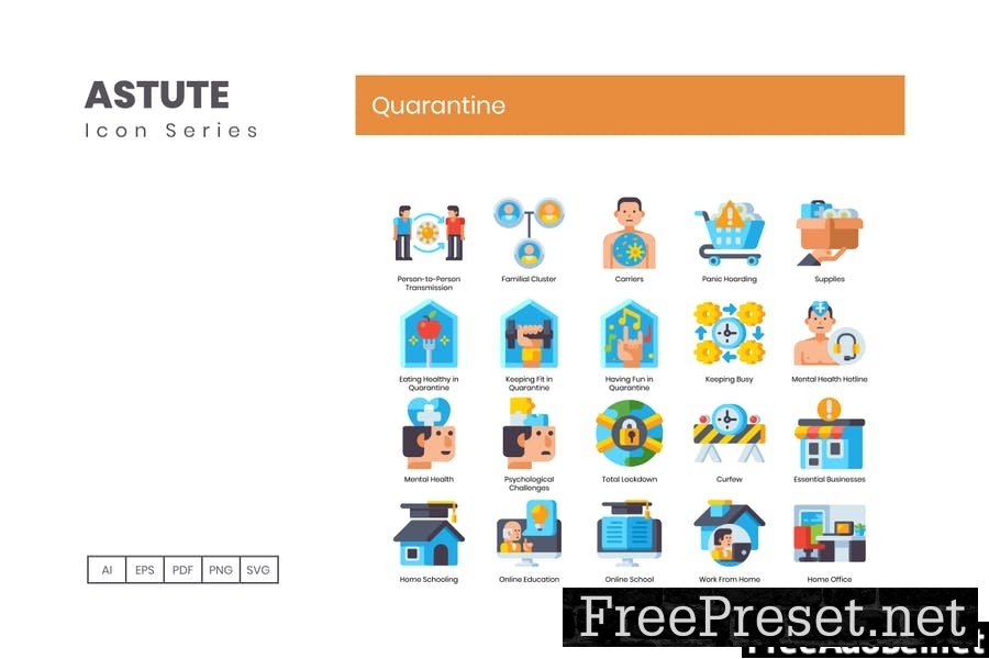 75 Quarantine Flat Icons