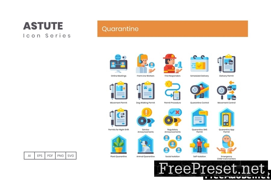 75 Quarantine Flat Icons