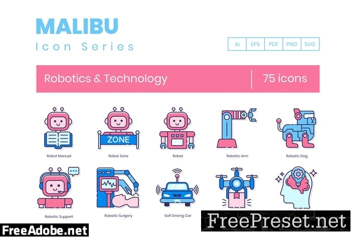 75 Robotics & Technology Line Icons U663EFA