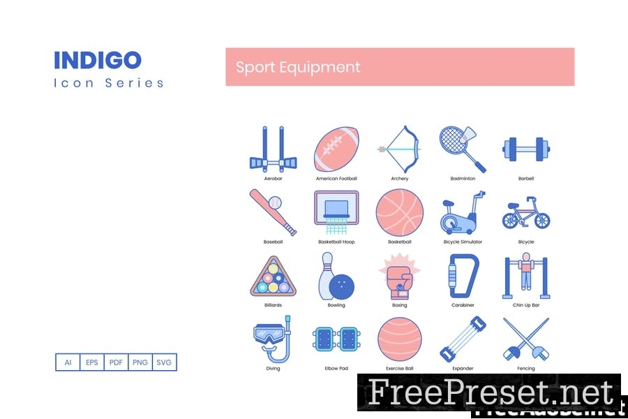 75 Sport Equipment Line Icons