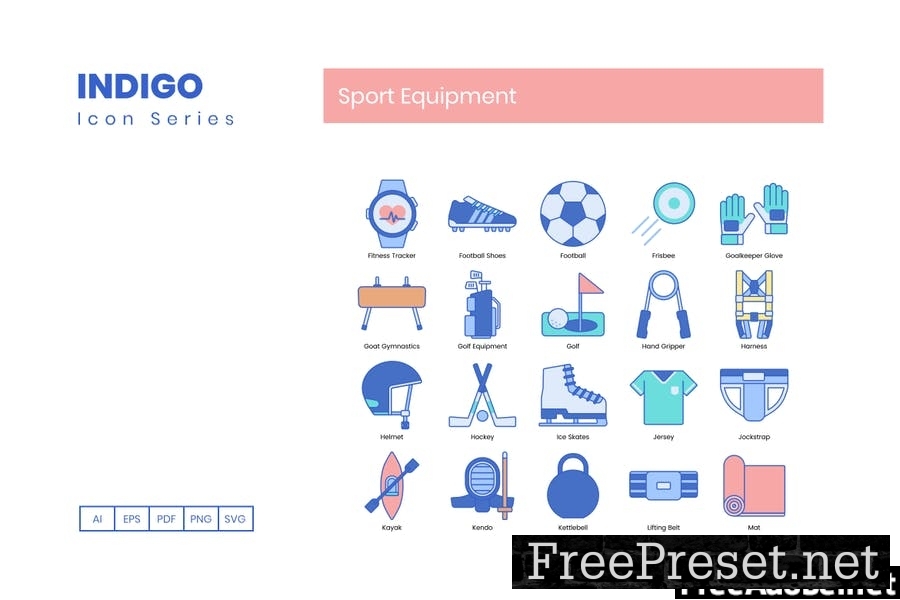 75 Sport Equipment Line Icons