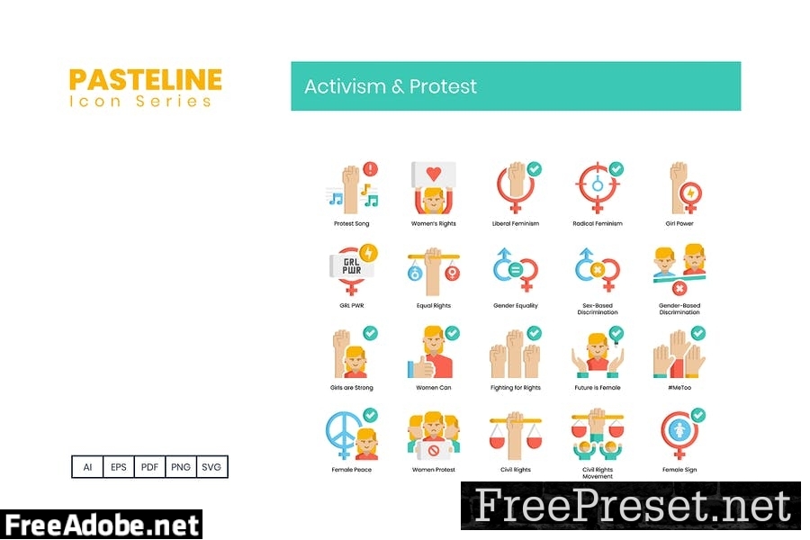 80 Activism & Protest Flat Icons RVVVQSV