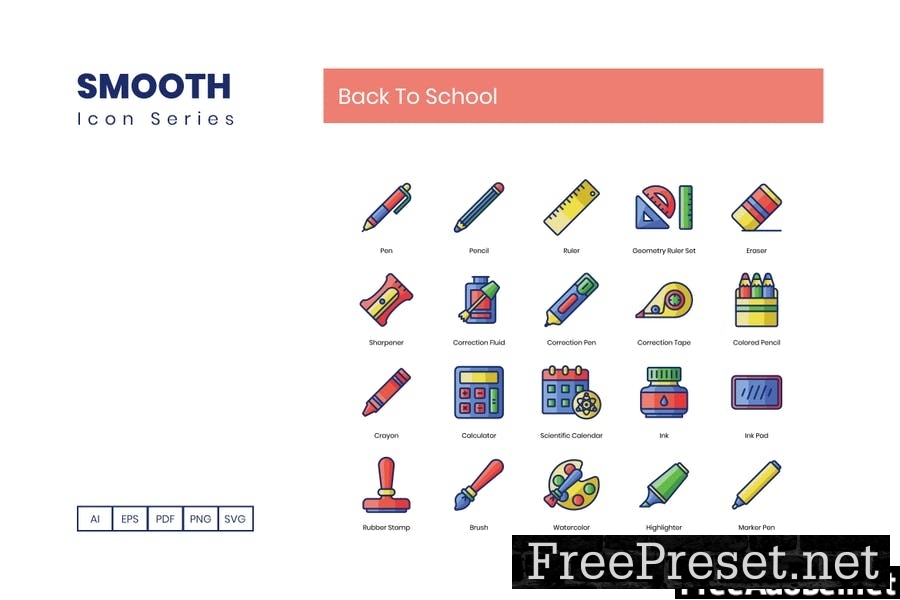 80 Back to School Line Icons