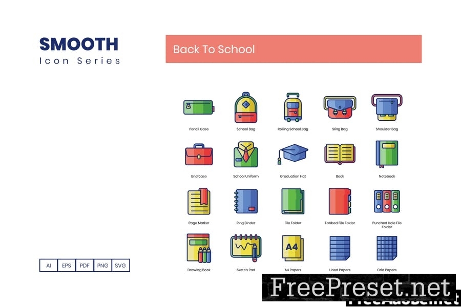 80 Back to School Line Icons