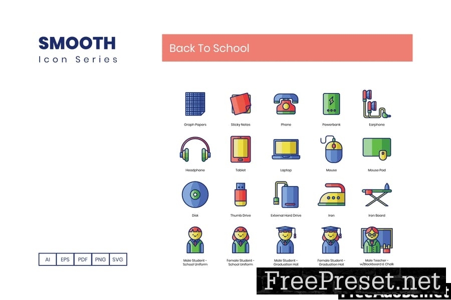 80 Back to School Line Icons