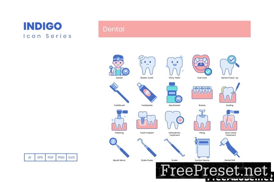 80 Dental Line Icons