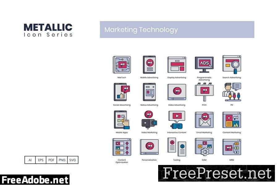 80 Marketing Technology Line Icons R5GNUNV