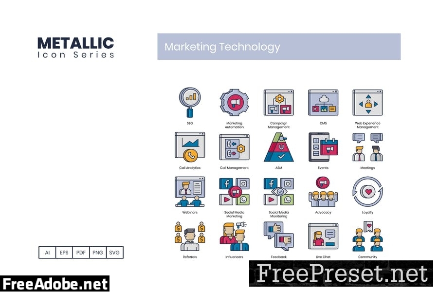 80 Marketing Technology Line Icons R5GNUNV