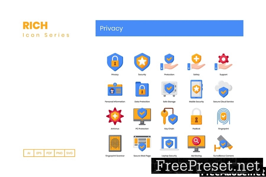 80 Privacy Icons - Rich Series