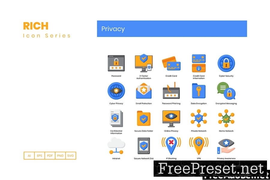 80 Privacy Icons - Rich Series