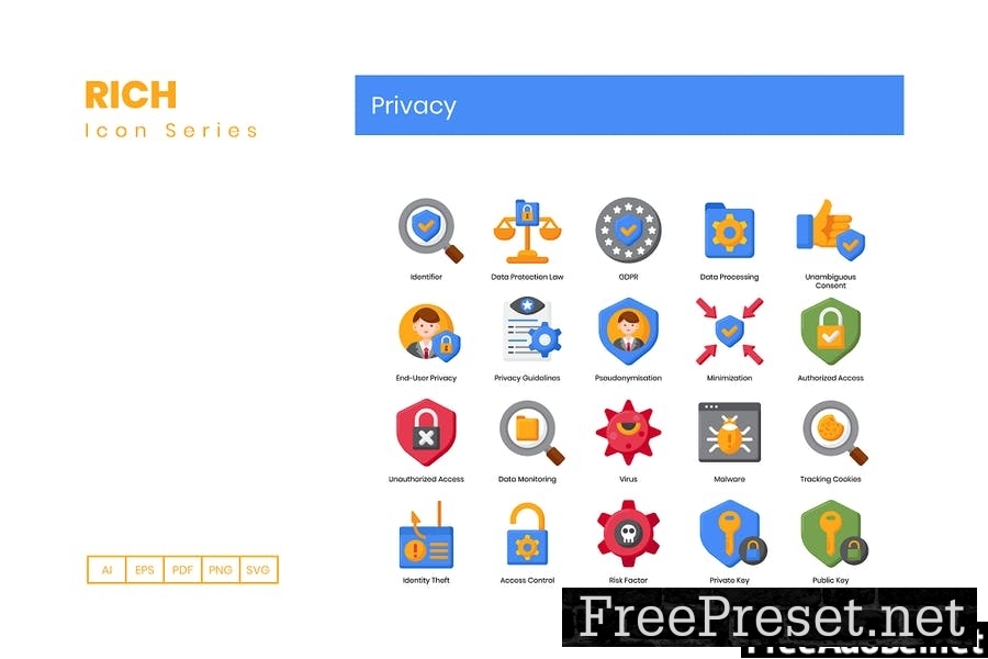 80 Privacy Icons - Rich Series