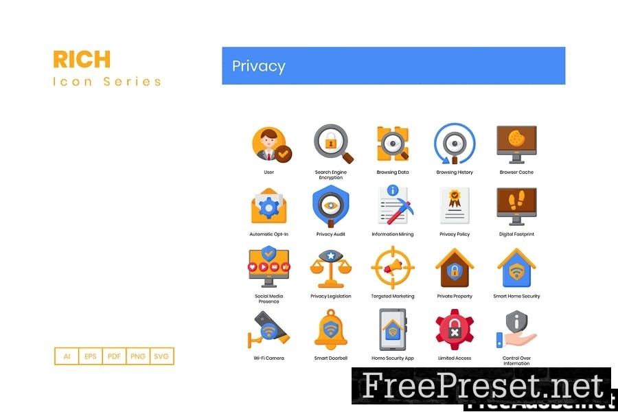 80 Privacy Icons - Rich Series