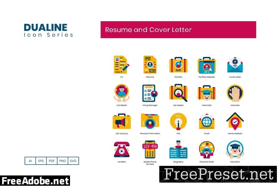 80 Resume and Cover Letter Flat Icons https://elements.envato.com/80-resume-and-cover-letter-flat-icons-94UWQUS