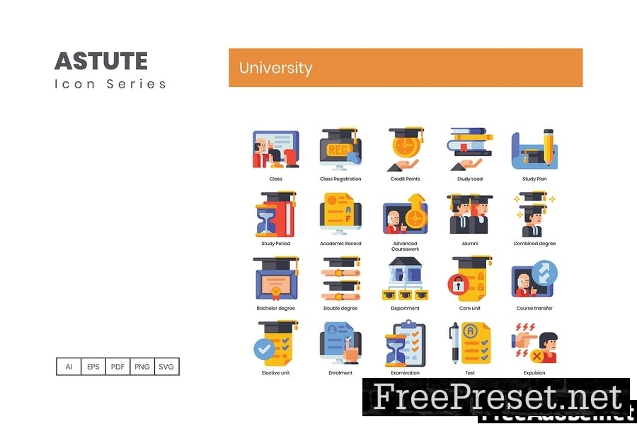 80 University Flat Icons PE3F2LE