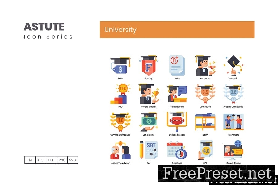 80 University Flat Icons PE3F2LE