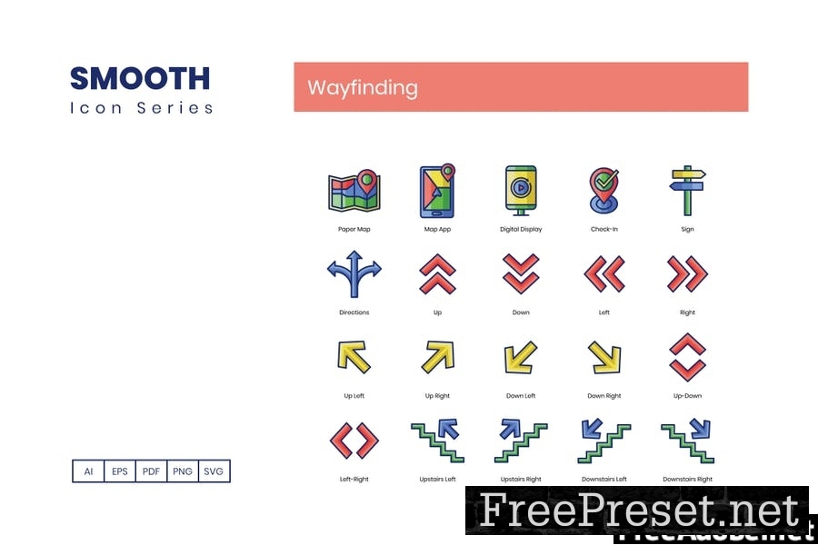 80 Wayfinding Icons - Smooth Series