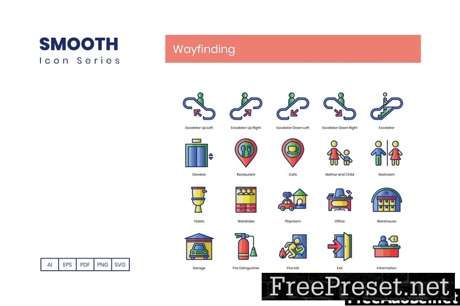 80 Wayfinding Icons - Smooth Series