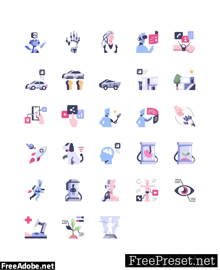 84 Future of Technology icon set GSSBVGJ