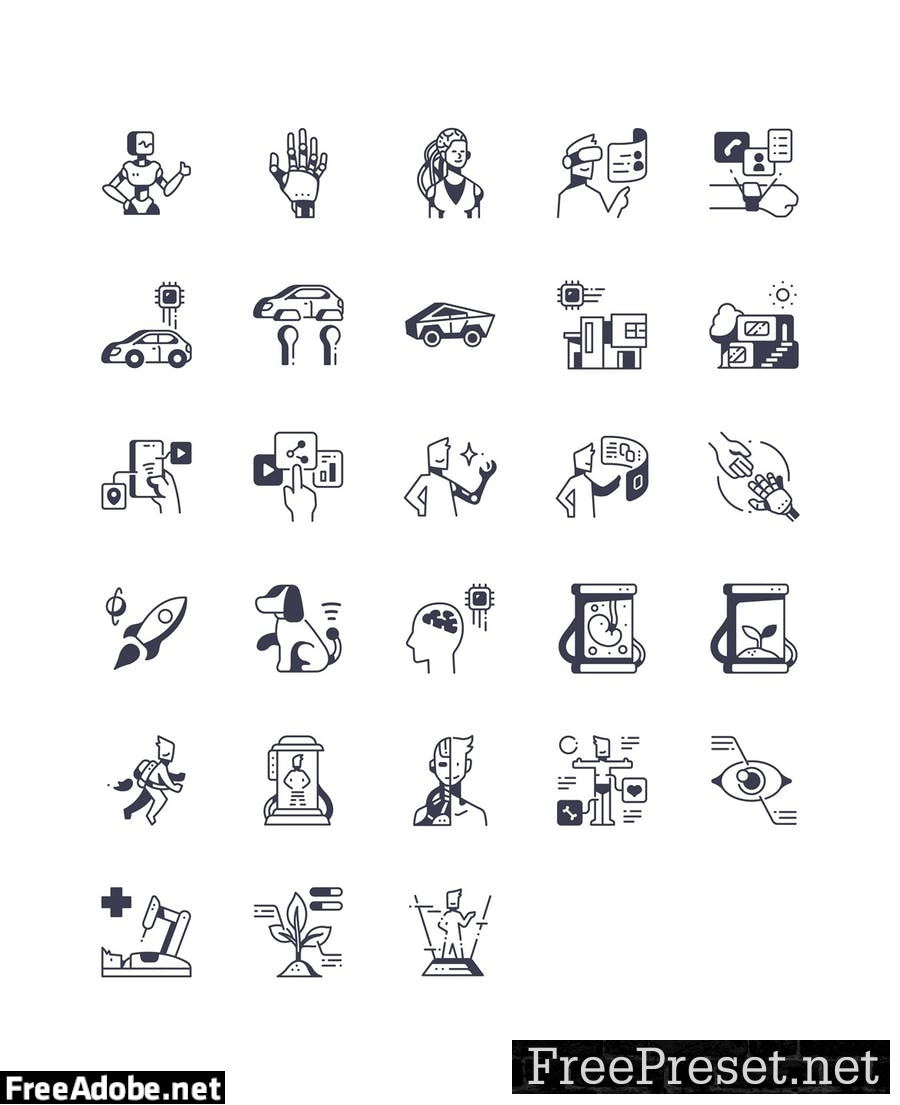 84 Future of Technology icon set GSSBVGJ