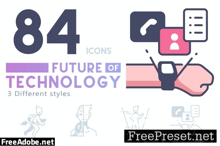 84 Future of Technology icon set GSSBVGJ