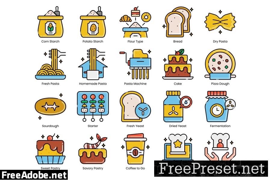 85 Bakery Line Icons