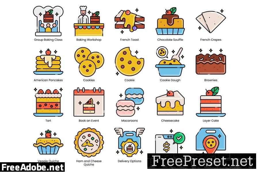 85 Bakery Line Icons