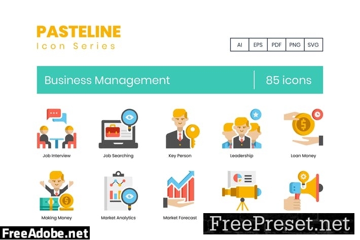 85 Business Management Color Flat Icon 53S59DB
