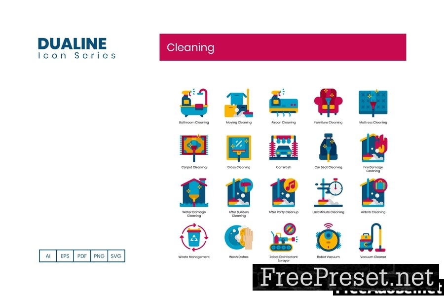 85 Cleaning Flat Icons