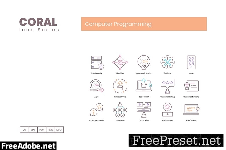 85 Computer Programming Line Icons