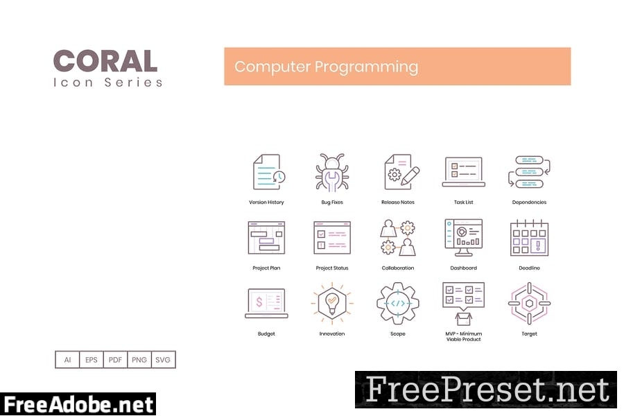 85 Computer Programming Line Icons