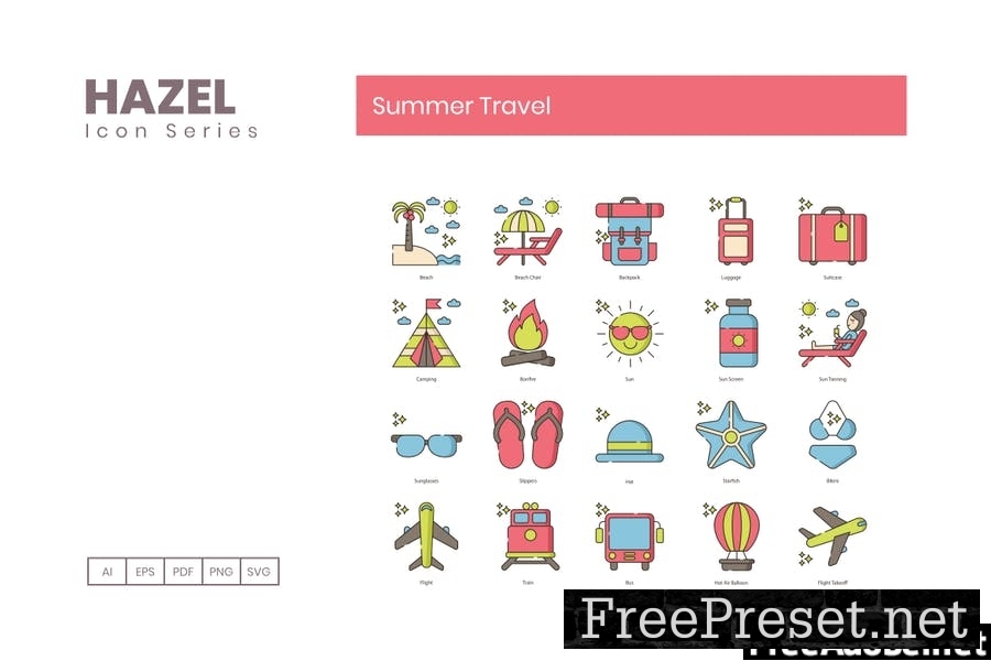 85 Summer Travel Line Icons