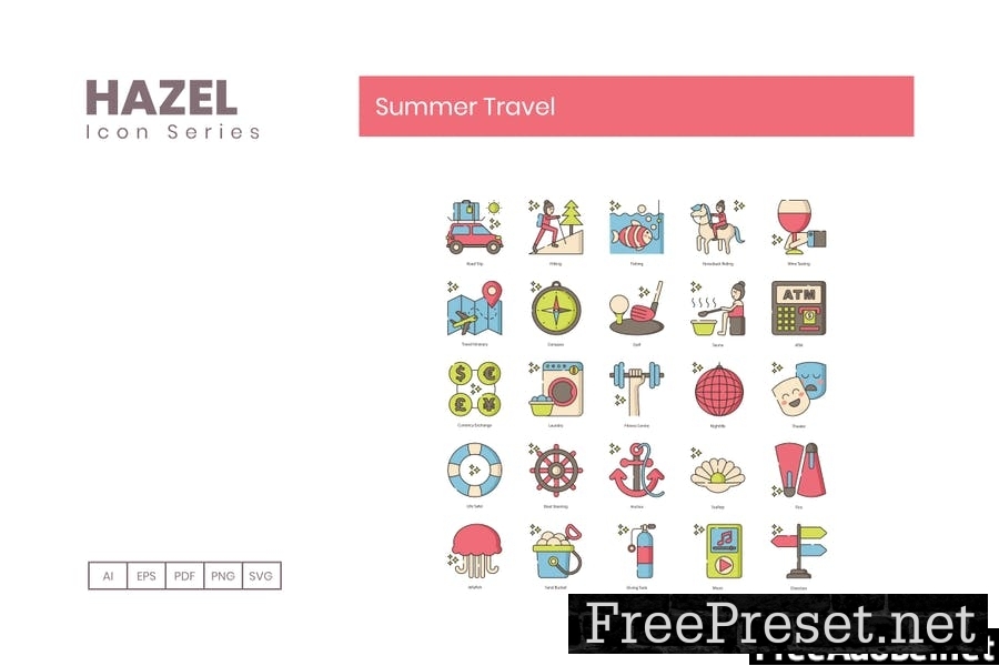 85 Summer Travel Line Icons