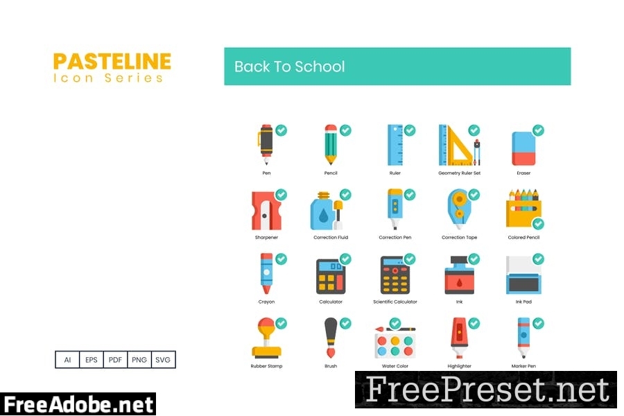 90 Back to School Flat Icons