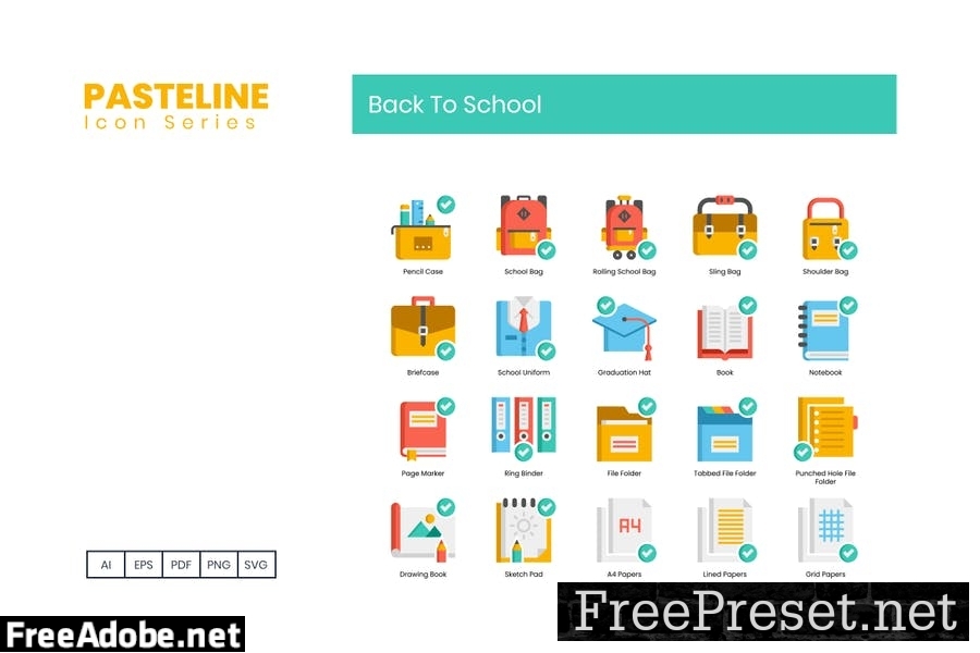 90 Back to School Flat Icons