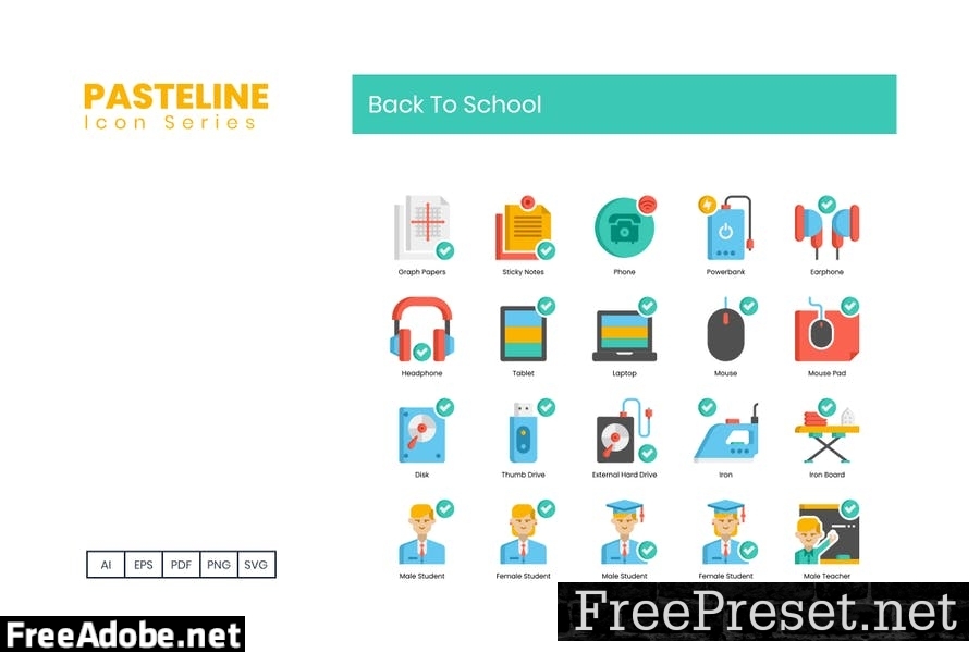 90 Back to School Flat Icons