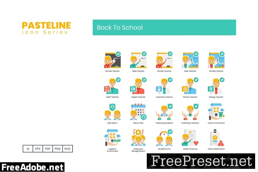 90 Back to School Flat Icons