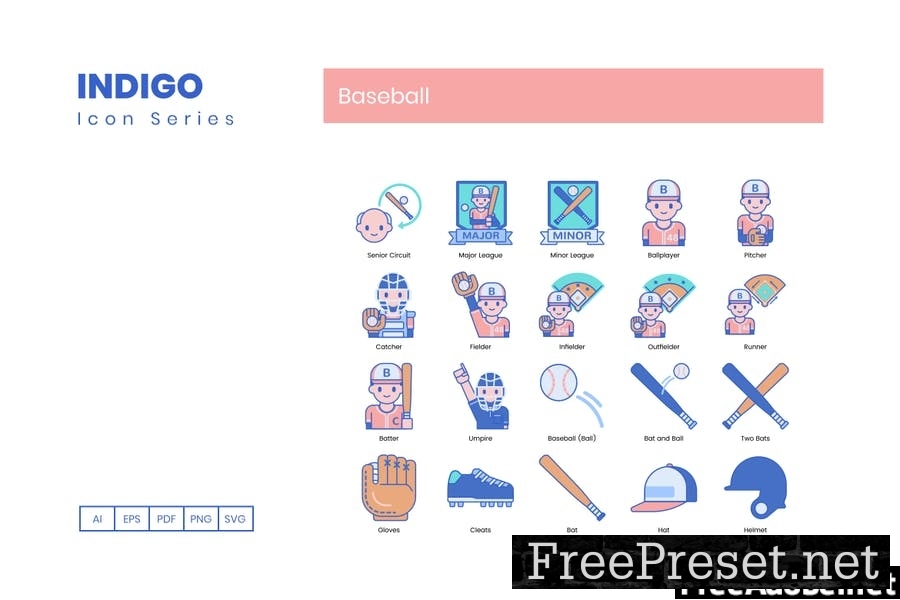 90 Baseball Line Icons F3TJU6A