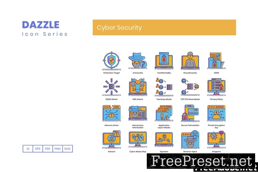 90 Cyber Security Line Icons