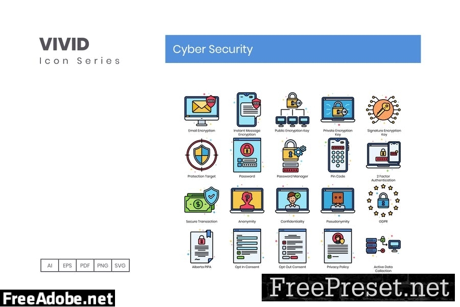 90 Cyber Security Line Icons