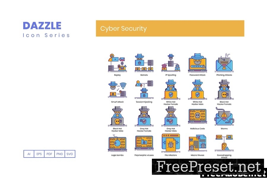 90 Cyber Security Line Icons