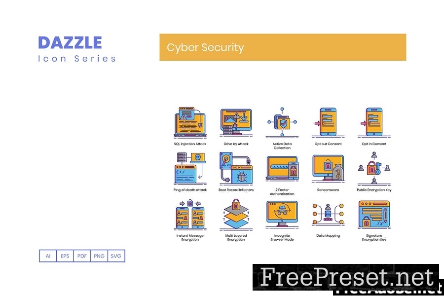 90 Cyber Security Line Icons